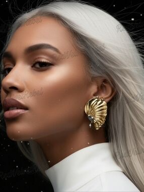 NWT Large Chic Asymmetrical Leaf Gold & Silver Drop Earrings